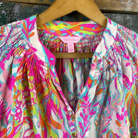 Lily Pulitzer Elsa 100% silk blouse - Picture 2 of 5